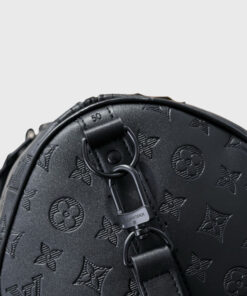 Louis Vuitton Keepall Bandouliere 50 Travel Bag 19.7in/ 50cm Black Monogram Shadow Matte Black Hardware M44810 - Image 4