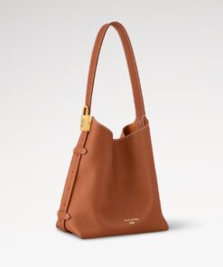 Louis Vuitton Low Key Hobo PM Shoulder Bag 11in/ 28cm Cognac Gold Hardware For Women M25354 - Image 4