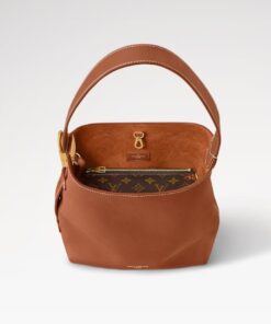 Louis Vuitton Low Key Hobo PM Shoulder Bag 11in/ 28cm Cognac Gold Hardware For Women M25354 - Image 5
