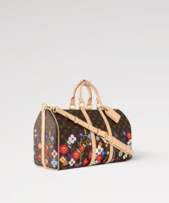 Alternative view of Louis Vuitton LV x TM Keepall Bandouliere 45 Travel Bag 17.7in/ 45cm Brown Monogram Canvas Gold Hardware For Women M14182