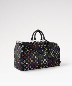 Alternative view of Louis Vuitton LV x TM Keepall Bandouliere 50 Travel Bag 19.7in/ 50cm Multicolore Black Silver Hardware M13745