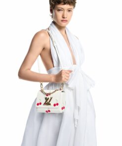 Alternative view of Louis Vuitton LV x TM Twist PM Top Handle Bag 7.5in/ 19cm White Gold Hardware For Women M13239