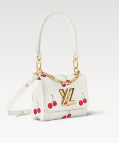 Louis Vuitton LV x TM Twist PM Top Handle Bag 7.5in/ 19cm White Gold Hardware For Women M13239 - Image 4
