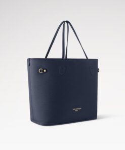 Louis Vuitton Neverfull Inside Out MM Tote Bag 12.2in/ 31cm Navy Gold Hardware For Women M14994 - Image 4