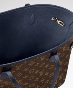 Louis Vuitton Neverfull Inside Out MM Tote Bag 12.2in/ 31cm Navy Gold Hardware For Women M14994 - Image 8