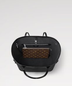 Louis Vuitton Neverfull MM Tote Bag 12.2in/ 31cm Black Silver Hardware For Women M11930 - Image 5