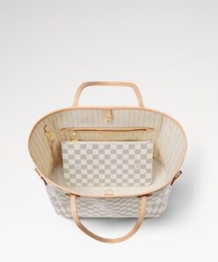 Louis Vuitton Neverfull MM Tote Bag Damier Azur Canvas Beige For Women 31cm/12.2in N40604 - Image 5