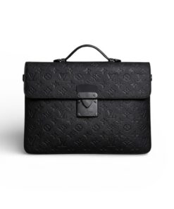 Louis Vuitton S-Lock Briefcase Taurillon Monogram Black For Men, Shoulder and Crossbody Bags 14.6in/37cm LV M20835