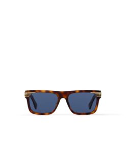 Louis Vuitton LV Slide Square Sunglasses Chocolate Tortoise for Men Z2746U - Image 4