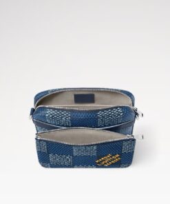 Louis Vuitton Trio Messenger Bag Blue For Men N40694 9.8in/ 25cm - Image 4