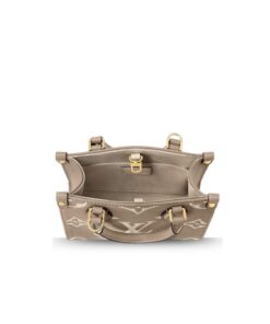 Louis Vuitton OnTheGo BB Tote Bag 7.1in/ 18cm Monogram Empreinte Gray/Cream Gold Hardware For Women M47054 - Image 4