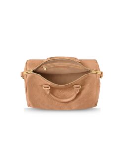 Alternative view of Louis Vuitton Speedy Soft 30 Top Handle Bag 11.8in/ 30cm Arizona Beige Monogram Empreinte Gold Hardware For Women M11323