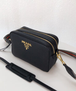 Alternative view of Prada Medium Camera Bag 8.6in/ 22cm Black Gold Hardware For Women