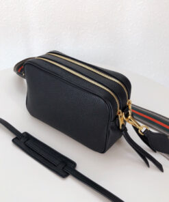 Prada Medium Camera Bag 8.6in/ 22cm Black Gold Hardware For Women - Image 3