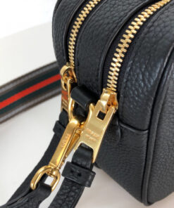 Prada Medium Camera Bag 8.6in/ 22cm Black Gold Hardware For Women - Image 6