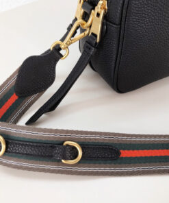Prada Medium Camera Bag 8.6in/ 22cm Black Gold Hardware For Women - Image 9