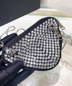 Prada Prada Mini- Pouch With Artificial Crystals Bag Black For Women 3.9 in/ 10 cm 1NR005_2AWL_F0T7O - Image 4