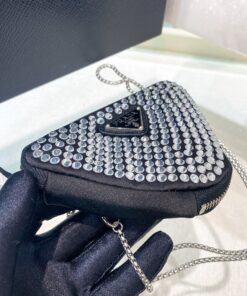 Prada Prada Mini- Pouch With Artificial Crystals Bag Black For Women 3.9 in/ 10 cm 1NR005_2AWL_F0T7O - Image 5