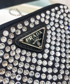 Prada Prada Mini- Pouch With Artificial Crystals Bag Black For Women 3.9 in/ 10 cm 1NR005_2AWL_F0T7O - Image 6