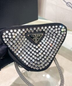 Prada Prada Mini- Pouch With Artificial Crystals Bag Black For Women 3.9 in/ 10 cm 1NR005_2AWL_F0T7O - Image 8