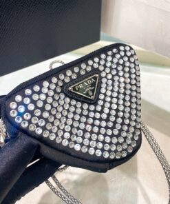 Prada Prada Mini- Pouch With Artificial Crystals Bag Black For Women 3.9 in/ 10 cm 1NR005_2AWL_F0T7O - Image 9