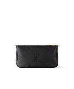 Louis Vuitton Multi Pochette Accessoire Shoulder Bag 9.8in/ 25cm Black Monogram Empreinte Gold Hardware For Women M80399 - Image 4
