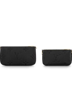 Louis Vuitton Multi Pochette Accessoire Shoulder Bag 9.8in/ 25cm Black Monogram Empreinte Gold Hardware For Women M80399 - Image 3