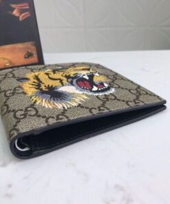 Gucci Tiger Print GG Supreme Bifold Wallet For Men 11cm/4.3in GG 451268 K5Z1N 8666 - Image 5