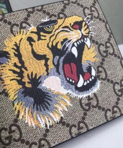 Gucci Tiger Print GG Supreme Bifold Wallet For Men 11cm/4.3in GG 451268 K5Z1N 8666 - Image 7