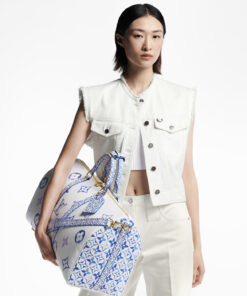 Alternative view of Louis Vuitton Keepall Bandouliere 50 Travel Bag 19.7in/ 50cm Blue Gold Hardware M10254