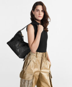 Louis Vuitton CarryAll PM Shoulder Bag 11.6in/ 29.5cm Black Gold Hardware For Women M46288 - Image 8