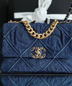 Alternative view of Chanel 19 Flap Bag Small Crossbody 10.2in/ 26cm Denim Blue Silver/ Gold Hardware For Women AS1160 B02876 N6832