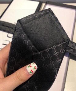 Gucci GG Pattern Silk Tie Black GG Men Tie 456520 4B002 1000 - Image 9