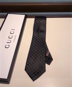 Gucci GG Pattern Silk Tie Black GG Men Tie 456520 4B002 1000 - Image 4