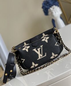 Alternative view of Louis Vuitton Multi Pochette Accessoire Shoulder Bag 9.8in/ 25cm Black/ Cream Monogram Empreinte Gold Hardware For Women M45777