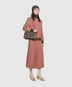 Gucci Dionysus Small Shoulder Bag Dark Blue And Ivory Eco Washed Organic GG Jacquard Deni For Women 11in/28cm 400249 2KQFN 4483 - Image 11
