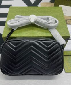 Gucci Marmont Matelasse Shoulder Bag Black For Women 9.5in/24cm - Image 19
