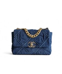 Chanel 19 Flap Bag Small Crossbody 10.2in/ 26cm Denim Blue Silver/ Gold Hardware For Women AS1160 B02876 N6832