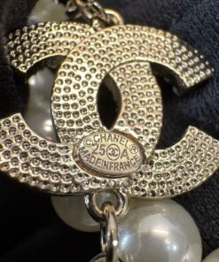 Chanel Pearl Bow Necklace White For Women - Image 8