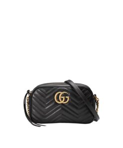Gucci GG Marmont Small Matelassé Shoulder Bag Black Matelassé Chevron For Women 9.5in/24cm GG 447632 DTD1T 1000 - Image 9
