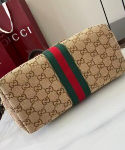 Gucci Giglio Small Tote Bag 9.8in/ 25cm ‎Beige/ Dark Brown Gold Hardware For Women 860845 AAF8L 2547 - Image 6