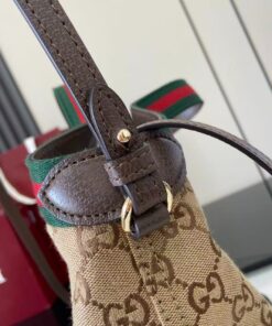 Gucci Giglio Small Tote Bag 9.8in/ 25cm ‎Beige/ Dark Brown Gold Hardware For Women 860845 AAF8L 2547 - Image 10
