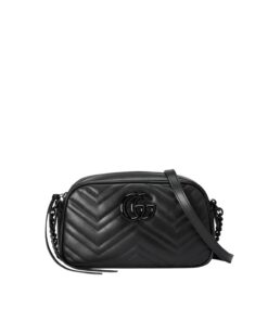 Gucci Marmont Matelasse Shoulder Bag Black For Women 9.5in/24cm - Image 15