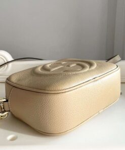 Gucci Soho Disco Small Crossbody Bag 8in/ 21cm Beige Gold Hardware For Women GG 308364 - Image 6