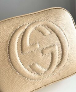 Gucci Soho Disco Small Crossbody Bag 8in/ 21cm Beige Gold Hardware For Women GG 308364 - Image 4