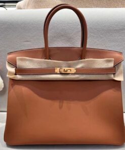 Alternative view of Hermes Brikin 35 Top Handle Bag 13.8in/ 35cm Brown Gold Hardware For Women