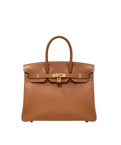 Hermes Brikin 35 Top Handle Bag 13.8in/ 35cm Brown Gold Hardware For Women