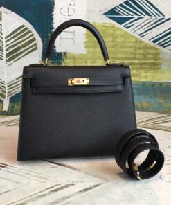 Alternative view of Hermes Kelly Black For Women Gold Toned Hardware 10in/25cm