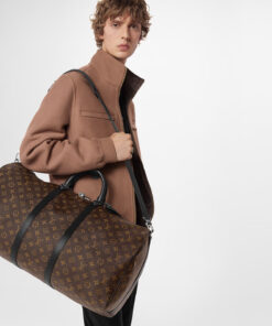 Alternative view of Louis Vuitton Keepall Bandouliere 55 Travel Bag 21.7in/ 55cm Brown Monogram Silver Hardware M56714