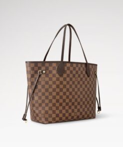 Louis Vuitton Neverfull MM Tote Bag 12.2in/ 31cm Brown Damier Ebene Gold Hardware For Women‎ N40599 - Image 5